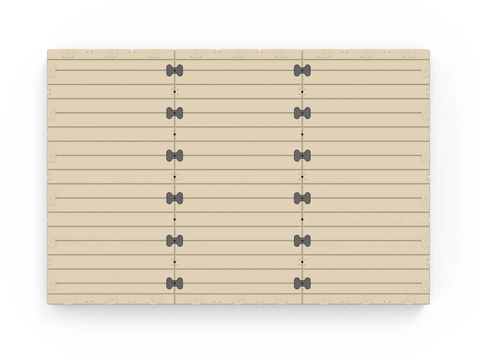 Top view render of EZ Dock's 10 foot by 15 foot rectangular floating platform