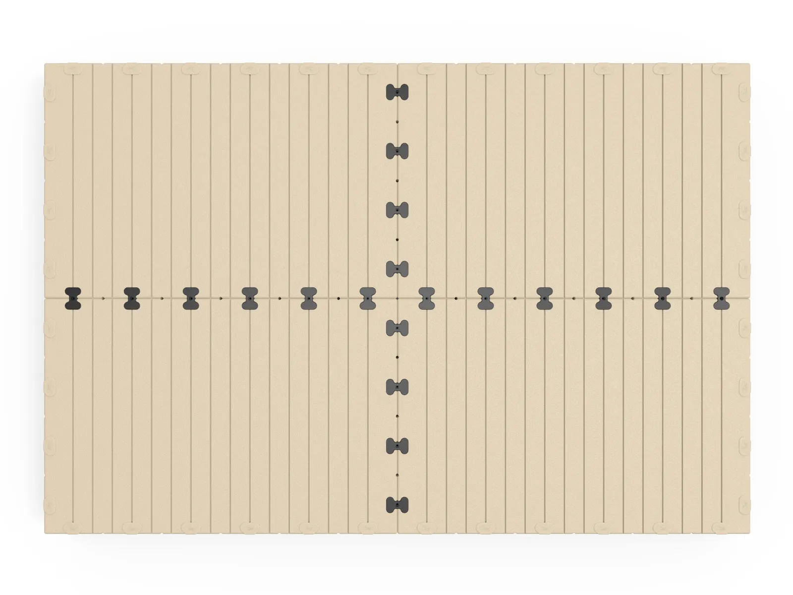 Top view render of EZ Dock's 20 foot by 13 foot rectangular floating platform