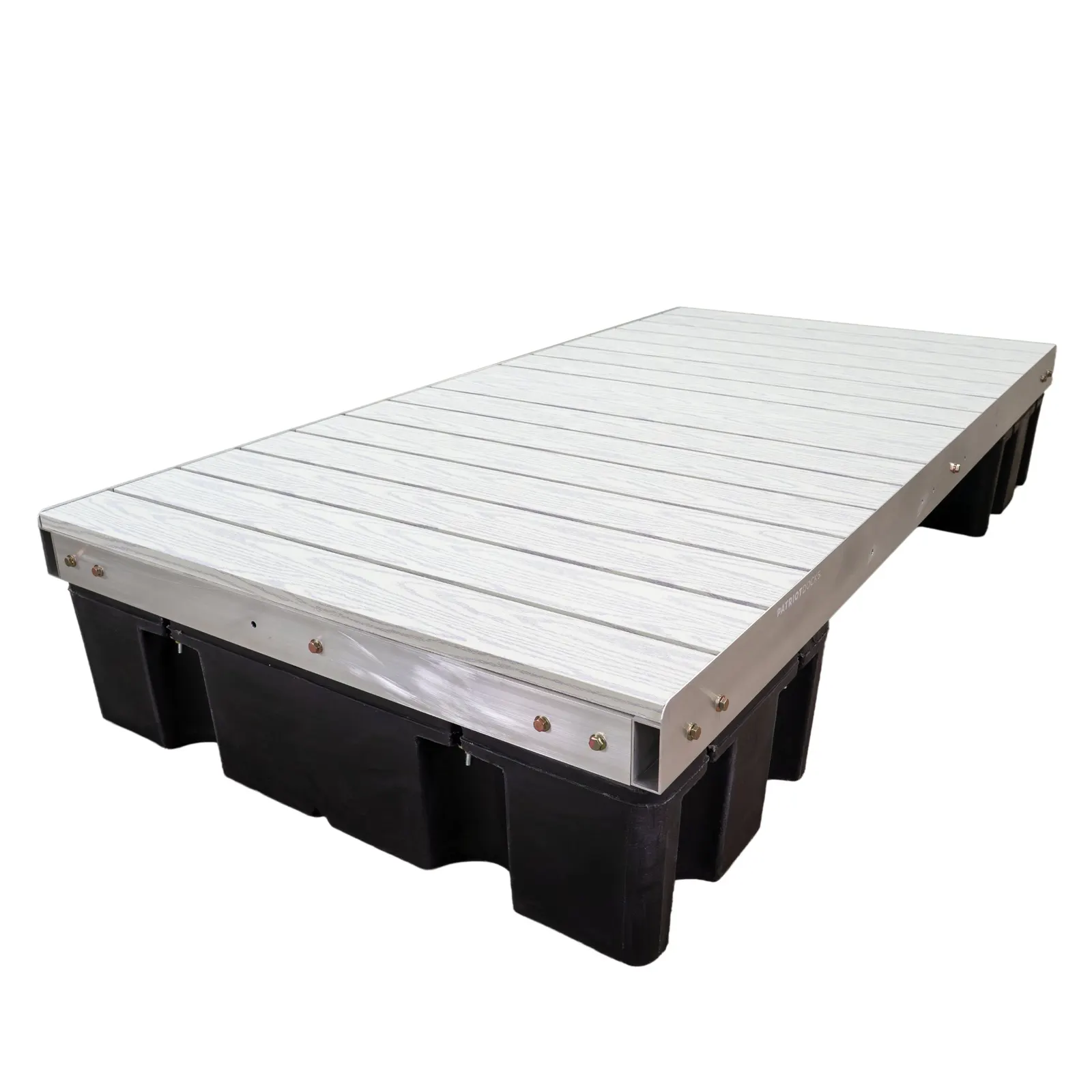Render of one finished Patriot Docks 4 foot by 8 foot floating section with its two floats