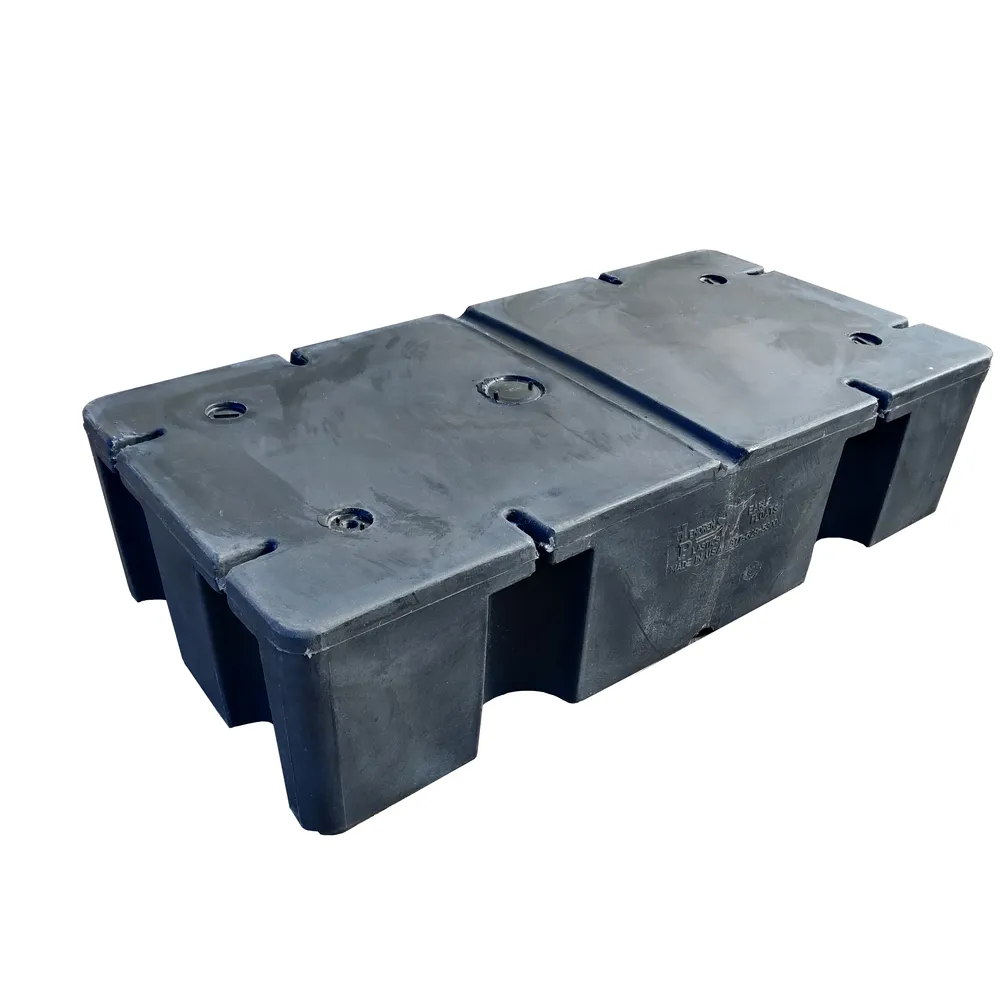 Patriot Docks black foam-filled dock float drum, studio photo on white